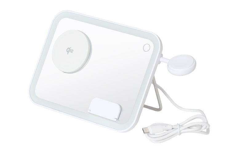 Apple3製品を同時充電！　サンコーからLEDミラー付きワイヤレスチャージャーが発売
