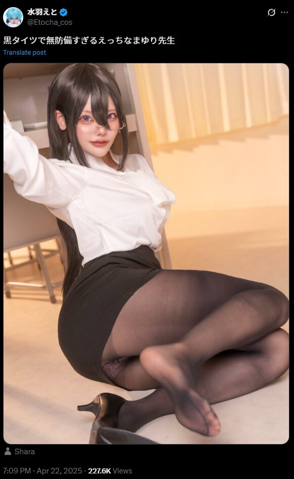 無防備すぎるまゆり先生！　水羽えと、『2.5次元の誘惑』羽生まゆりのセクシーコスプレを披露