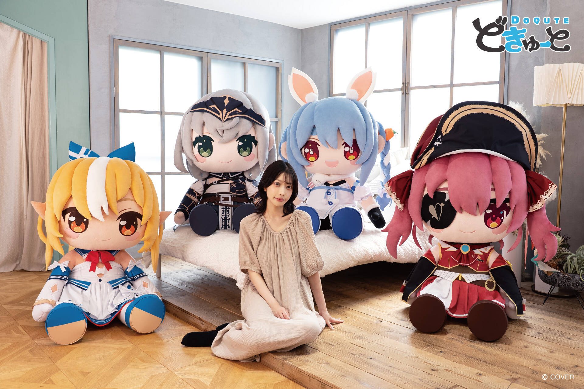 ホロライブ3期生が約100cmの超特大ぬいぐるみに！　7月10日から予約開始、価格は66,000円