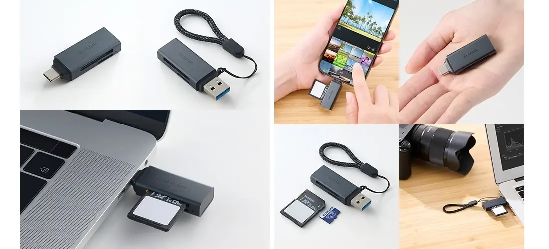 エレコム、SDカードとmicroSD対応の軽量カードリーダー2機種を発売