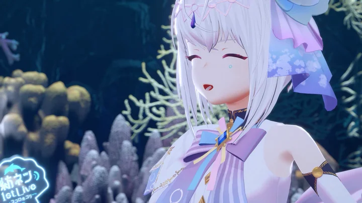 AI VTuber「紡ネン」初の3Dソロライブが盛況！　イルカに乗って客席遊泳も話題