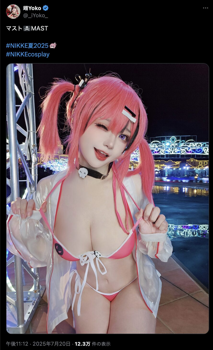 キュートなウィンクに釘付け！　翊Yoko、『勝利の女神：NIKKE』マストのビキニ姿を披露