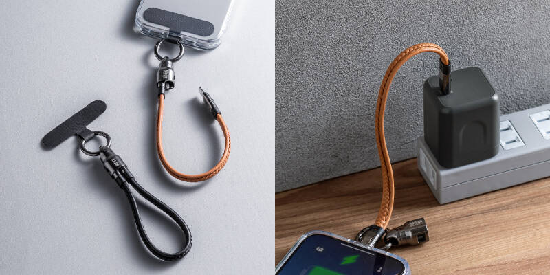 スマホストラップが充電ケーブルに変身！　サンワサプライがPD240W対応USB-Cケーブル発売