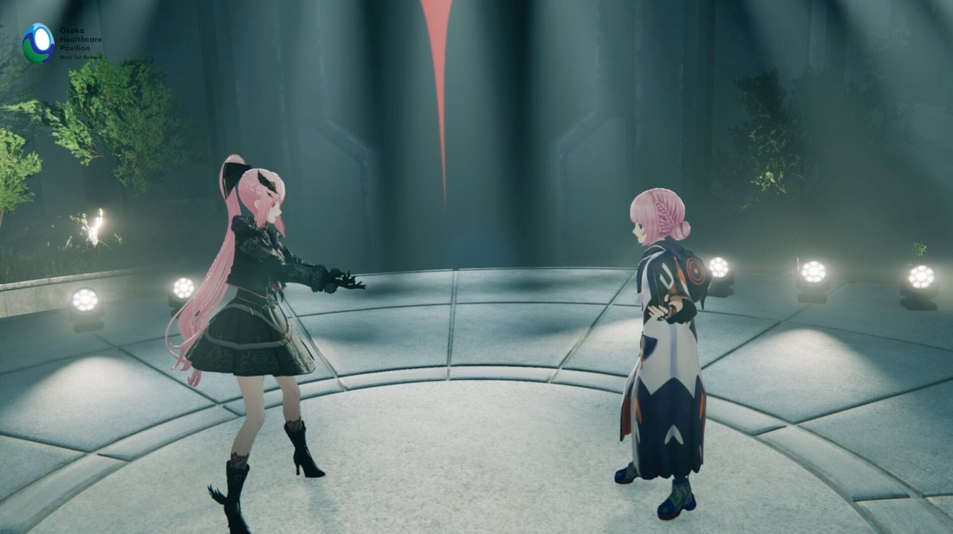 記事画像3: ゲーム風のキャラクター2人が対面している