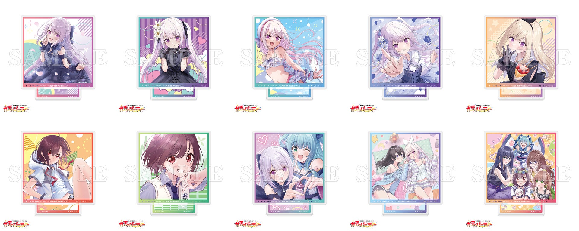 記事画像7: 様々なアニメキャラクターのアクリルスタンドが並んでいます。