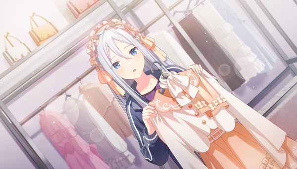 記事画像3: アニメ調の少女が、クローゼットで衣装を選んでいる様子。
