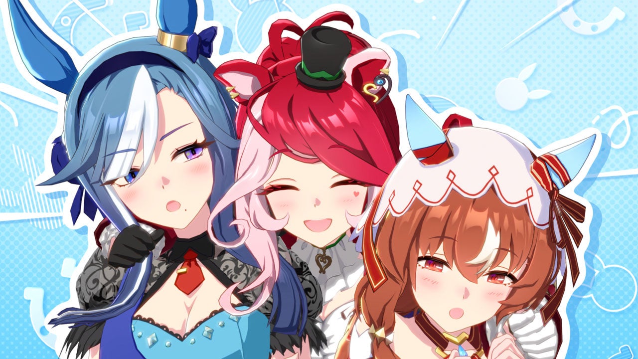 記事画像2: 3人のアニメ風キャラクターが顔を寄せ合って、画面を賑やかに彩っています。