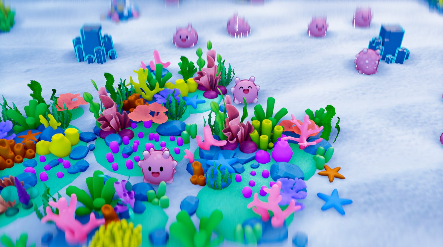 記事画像4: カラフルなサンゴ礁と、かわいいキャラクターが泳ぐ水中世界