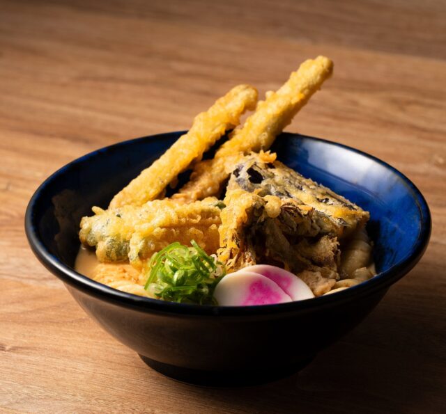 記事画像3: 天ぷらとねぎが乗ったおいしいうどん