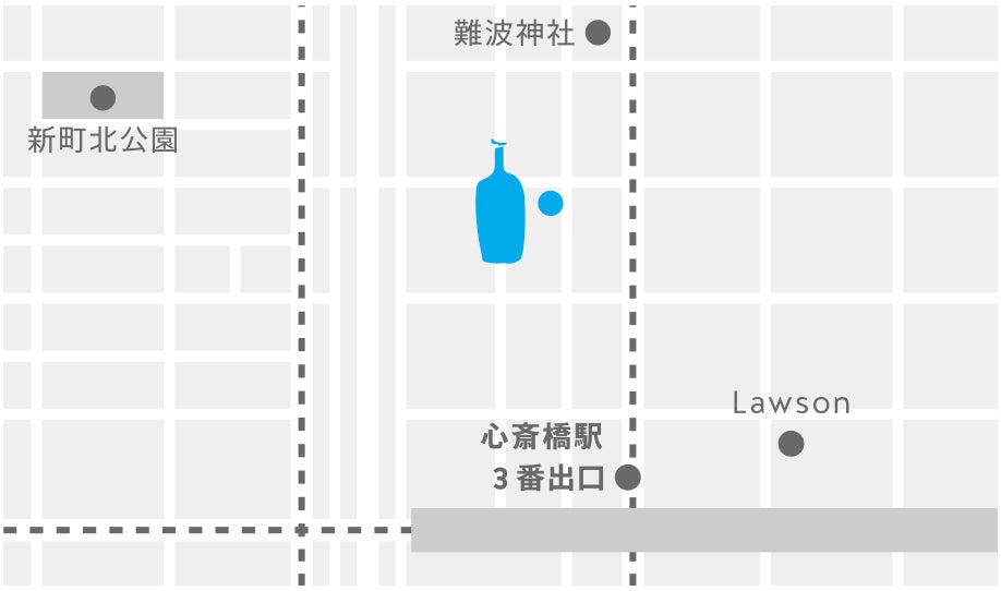 記事画像11: 地図上に青いボトルと点のアイコンが表示されています。