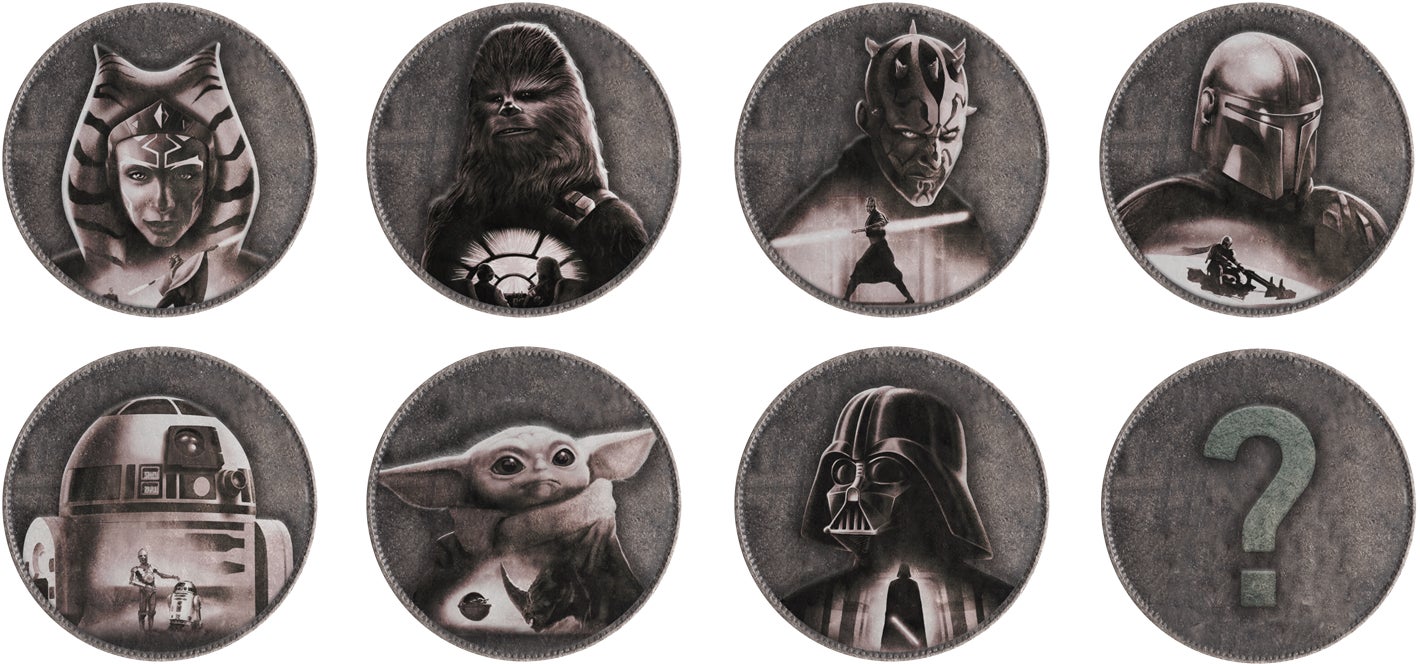 記事画像6: スター・ウォーズのキャラクターが描かれた8枚の円形メダル