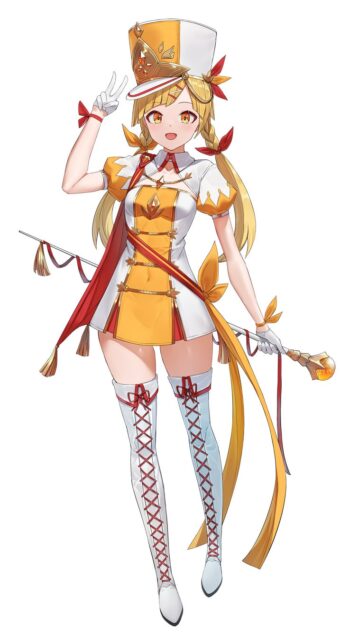 記事画像2: アニメ風のキャラクター。軍服風の衣装を着用。バンザイサイン。