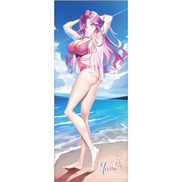 記事画像5: アニメ調の女性が水着姿でビーチに立っており、髪をかきあげている