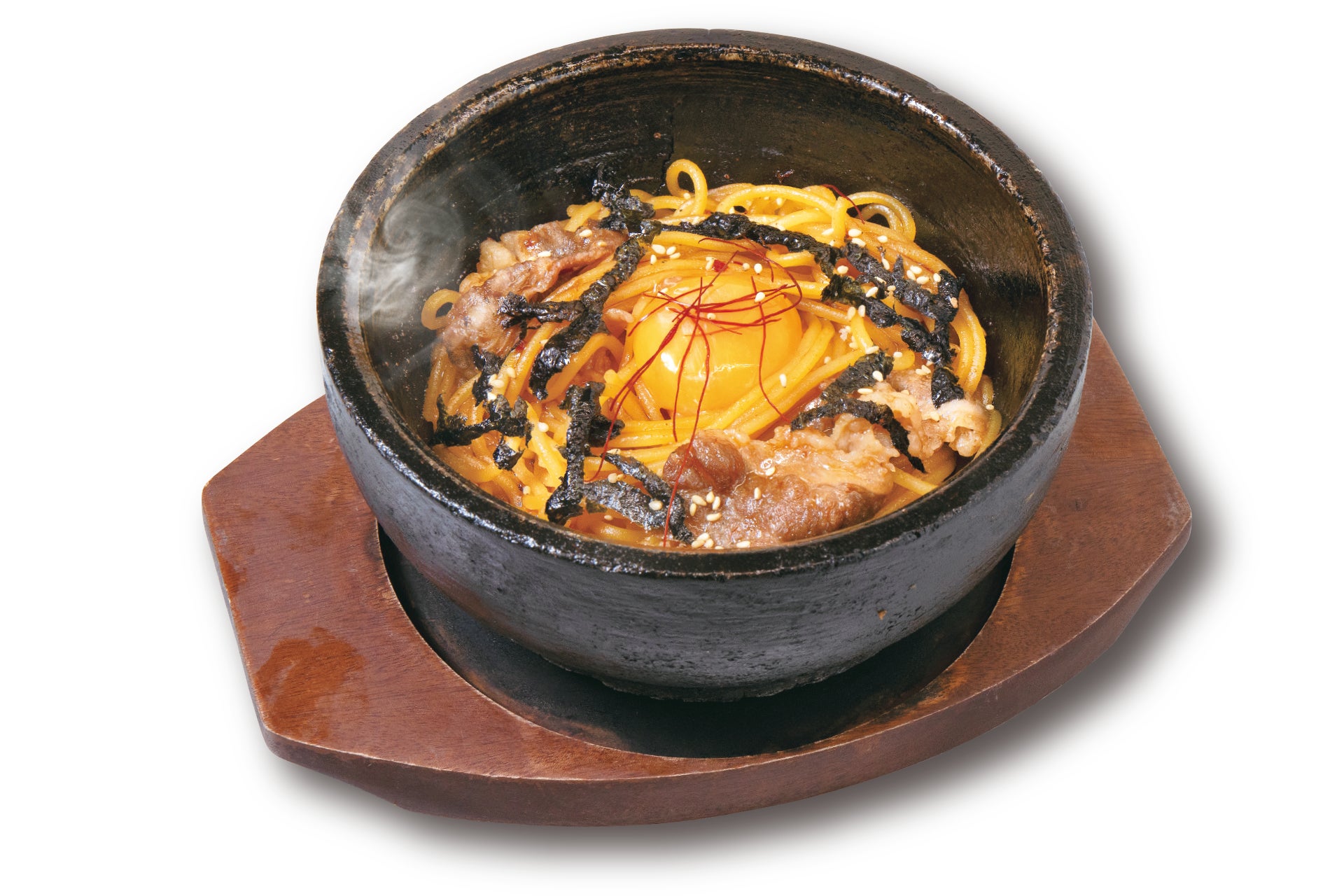 記事画像6: 熱々の石焼きビビンバ風パスタ