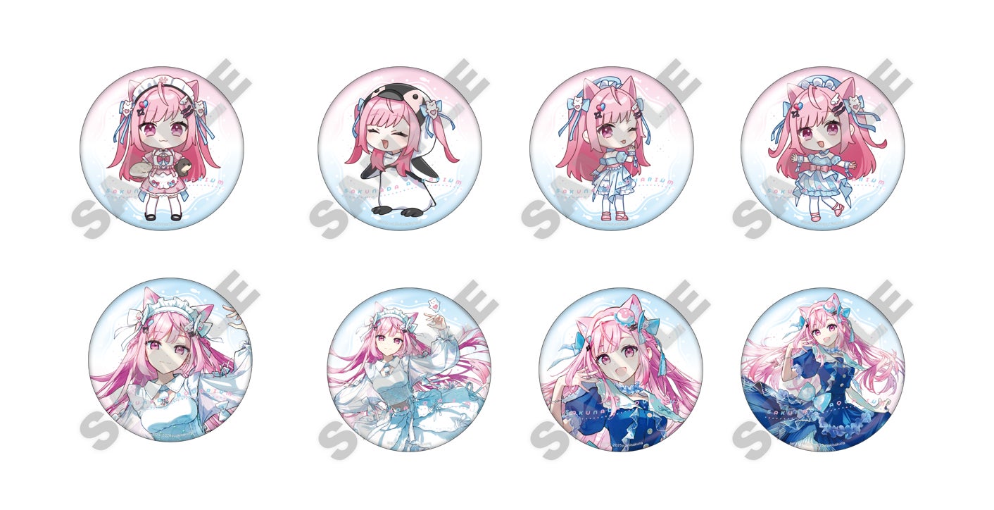 記事画像6: 女性VTuber「さくらみこ」の chibi イラスト缶バッジ8種