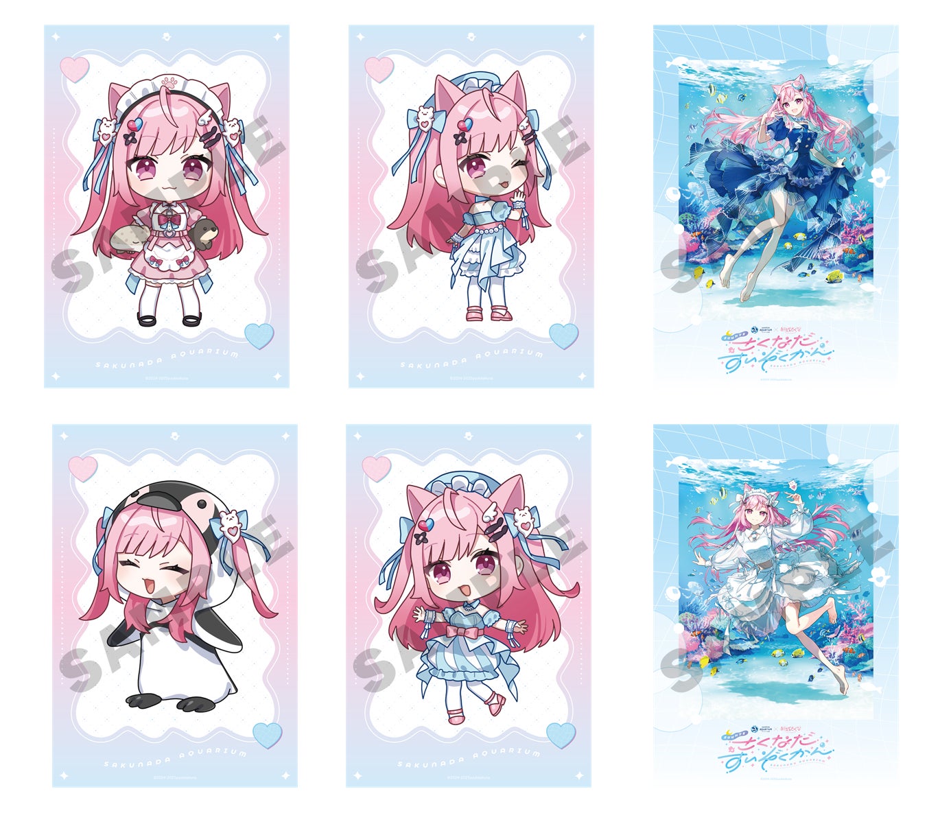 記事画像10: アニメ風のキャラクターが水族館をテーマにしたイラスト