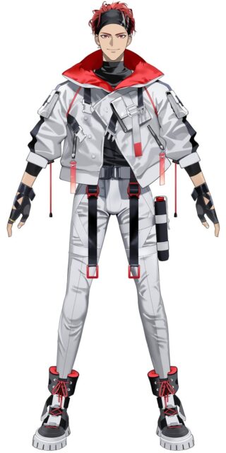 記事画像2: 赤髪の男性キャラが白いジャケットとパンツを着用