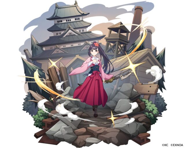 記事画像3: アニメ風のキャラクターが弓を構え、背景には城や煙突がある