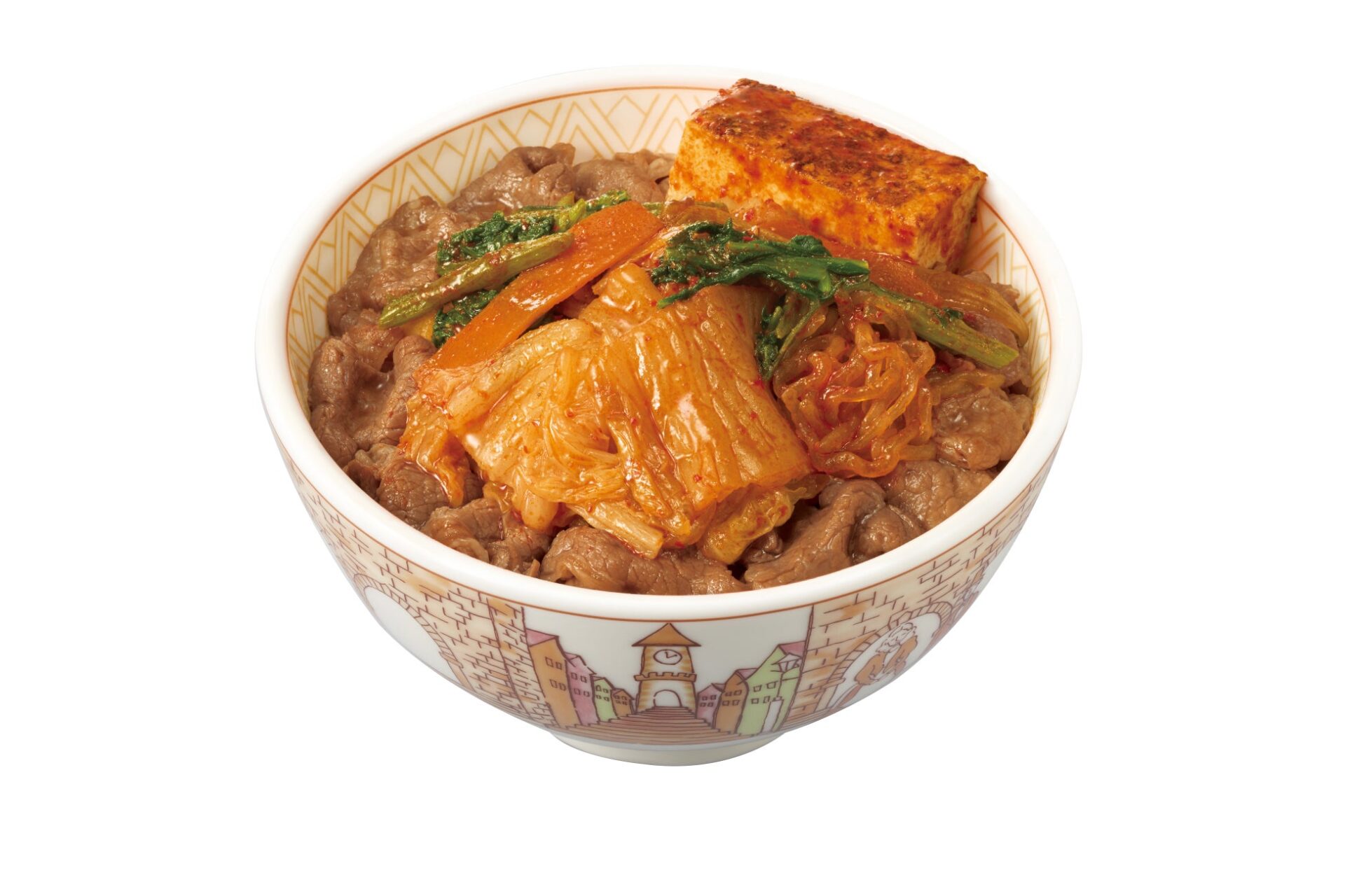 記事画像3: キムチと牛肉が乗った丼、具材が彩り豊か。