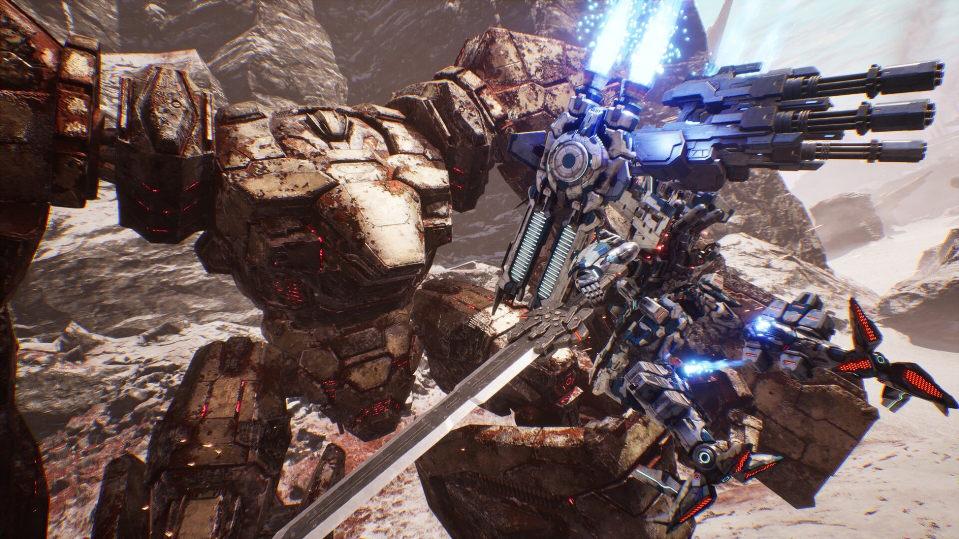 記事画像14: 二体の巨大ロボットが激しい戦闘を繰り広げる