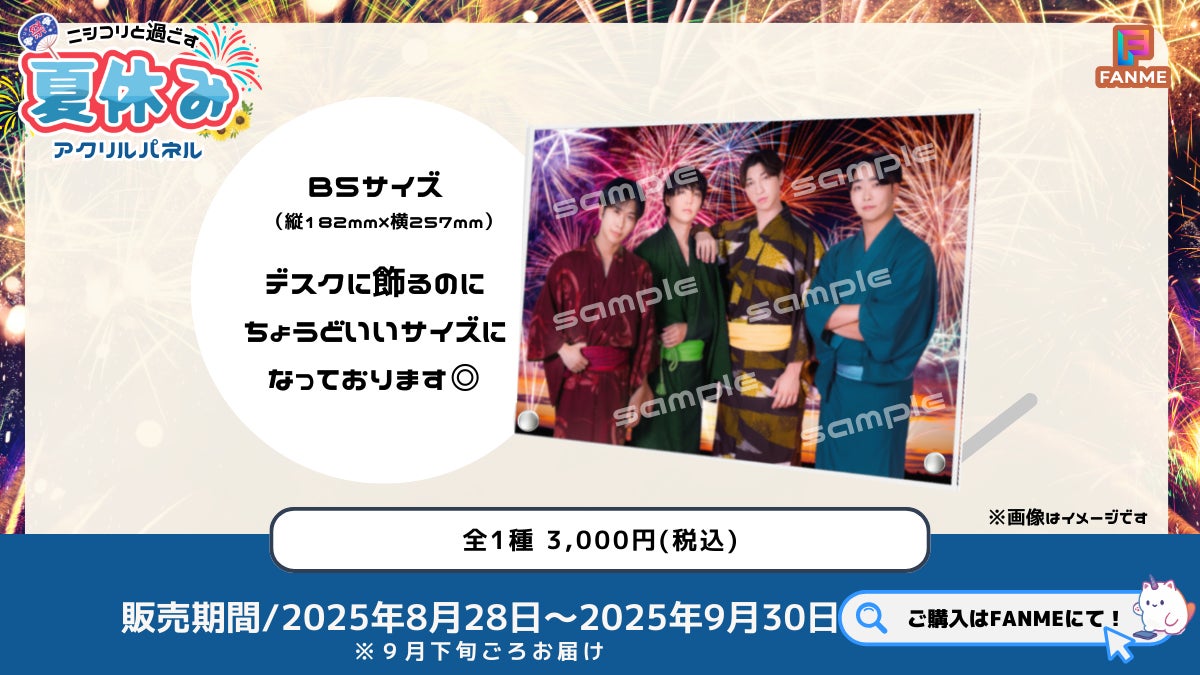 記事画像6: 夏祭りイベントのアクリルパネル商品情報。BSサイズで、デスクトップに飾るのにちょうど良いサイズ。
