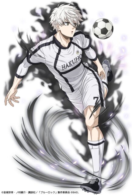記事画像3: アニメ調のサッカー選手がボールを蹴る姿。黒いエフェクトが特徴。