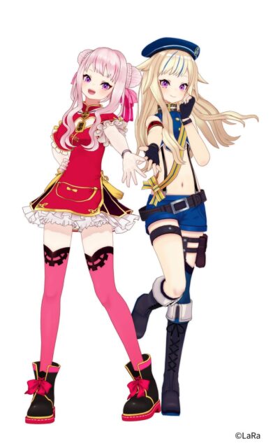 記事画像3: 2人のアニメ風キャラクター、キュートな衣装でポーズをとっている。