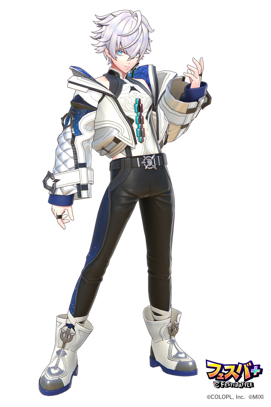 記事画像3: 白髪の男性キャラクターがSF風の衣装を着ている。