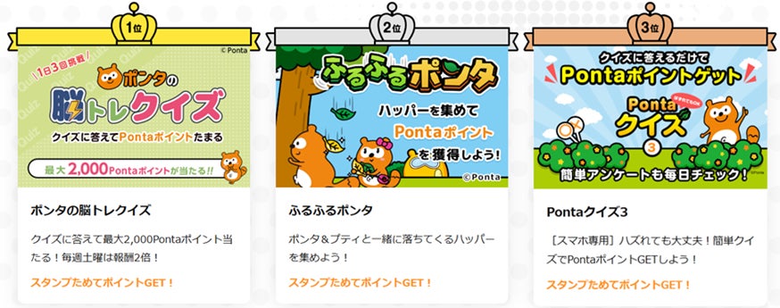 記事画像2: Pontaポイントが当たる3つのクイズゲームの紹介