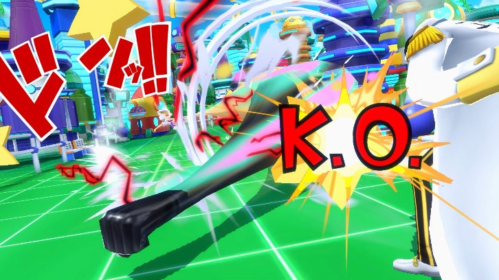 記事画像4: ゲーム画面でキャラクターがKOされた瞬間、派手なエフェクトと共に表示される「K.O.」