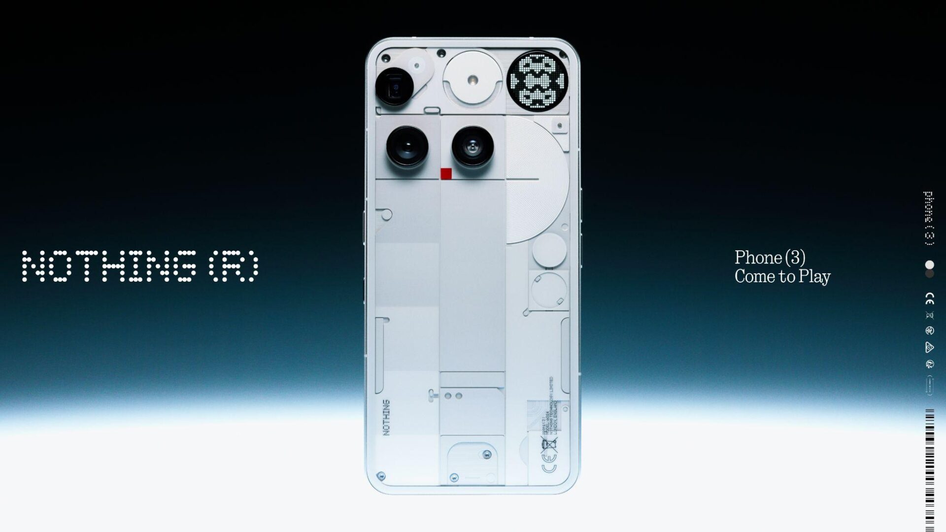 Nothingがフラッグシップスマホ『Phone (3)』を発表！　Glyphマトリックス搭載で12万4800円から