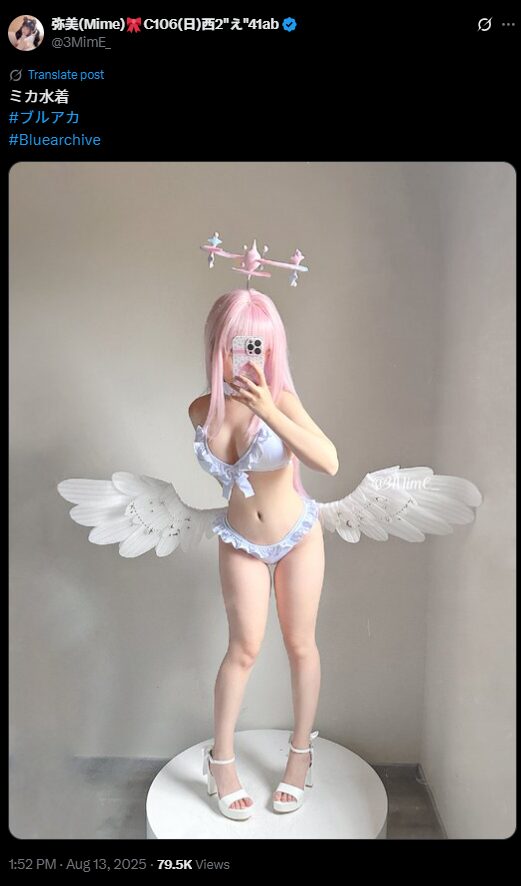 清楚で可憐な水着ミカ！　弥美、『ブルーアーカイブ』ミカの水着姿を美しく再現