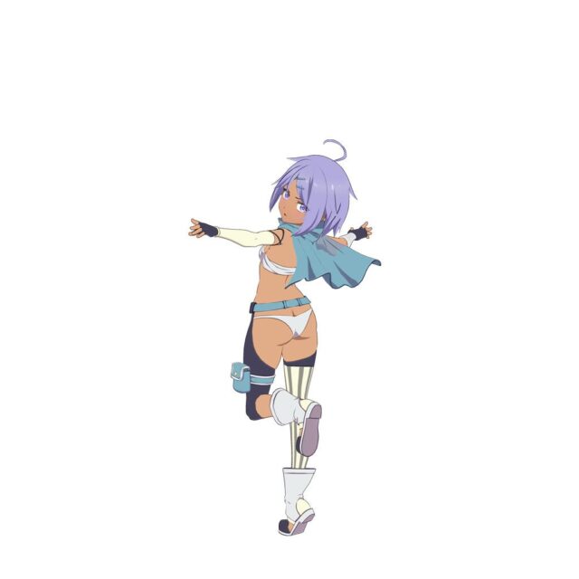 記事画像3: セクシーな衣装の青髪の女性キャラクターのイラスト