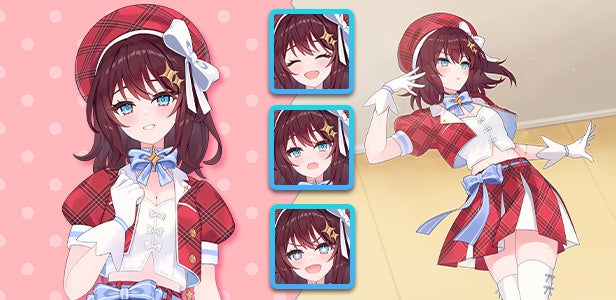 記事画像4: 赤タータンチェックの衣装を着たアニメ風の少女のイラスト