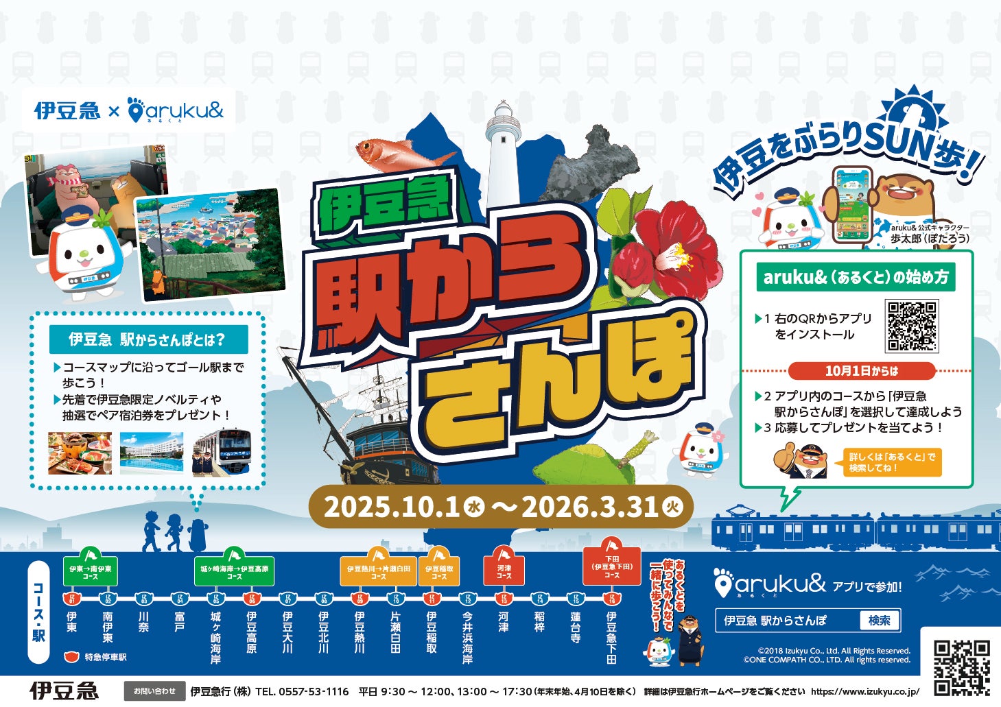 ウォーキングアプリ『aruku&』と伊豆急がコラボ決定！　「伊豆急 駅からさんぽ」10月1日開催