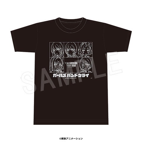 記事画像3: 「ガールズバンドクライ」のキャラクターが描かれた黒いTシャツ