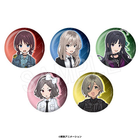 記事画像5: アニメ風イラストのバッジ5種セット。キャラクターの顔をフィーチャー。