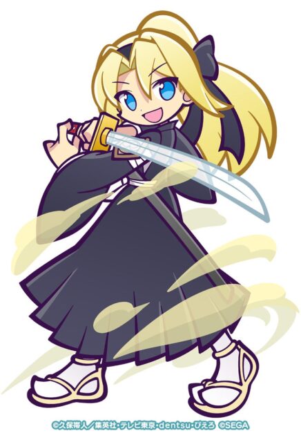 記事画像16: 黒い服を着て刀を持った金髪のキャラクターのイラスト。