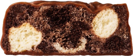 記事画像2: チョコレート菓子断面図。中はスポンジとチョコチップ。