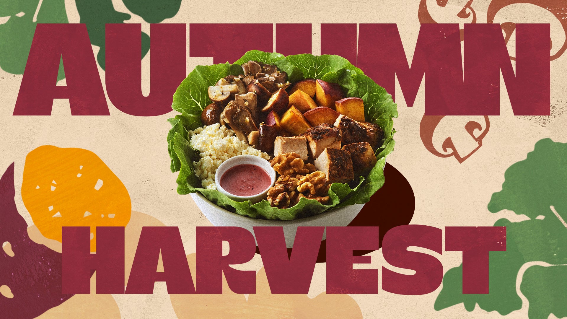 記事画像3: 秋をテーマにしたサラダボウルと「AUTUMN HARVEST」の文字