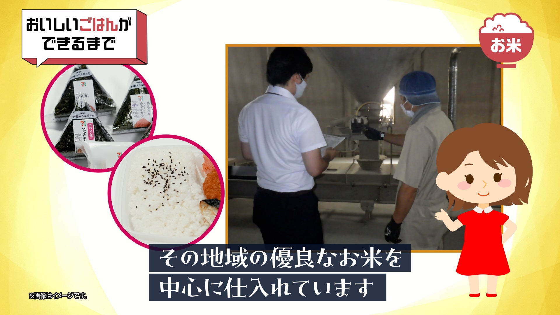 記事画像3: おいしいお米ができるまでの工程と、おにぎりやご飯の画像
