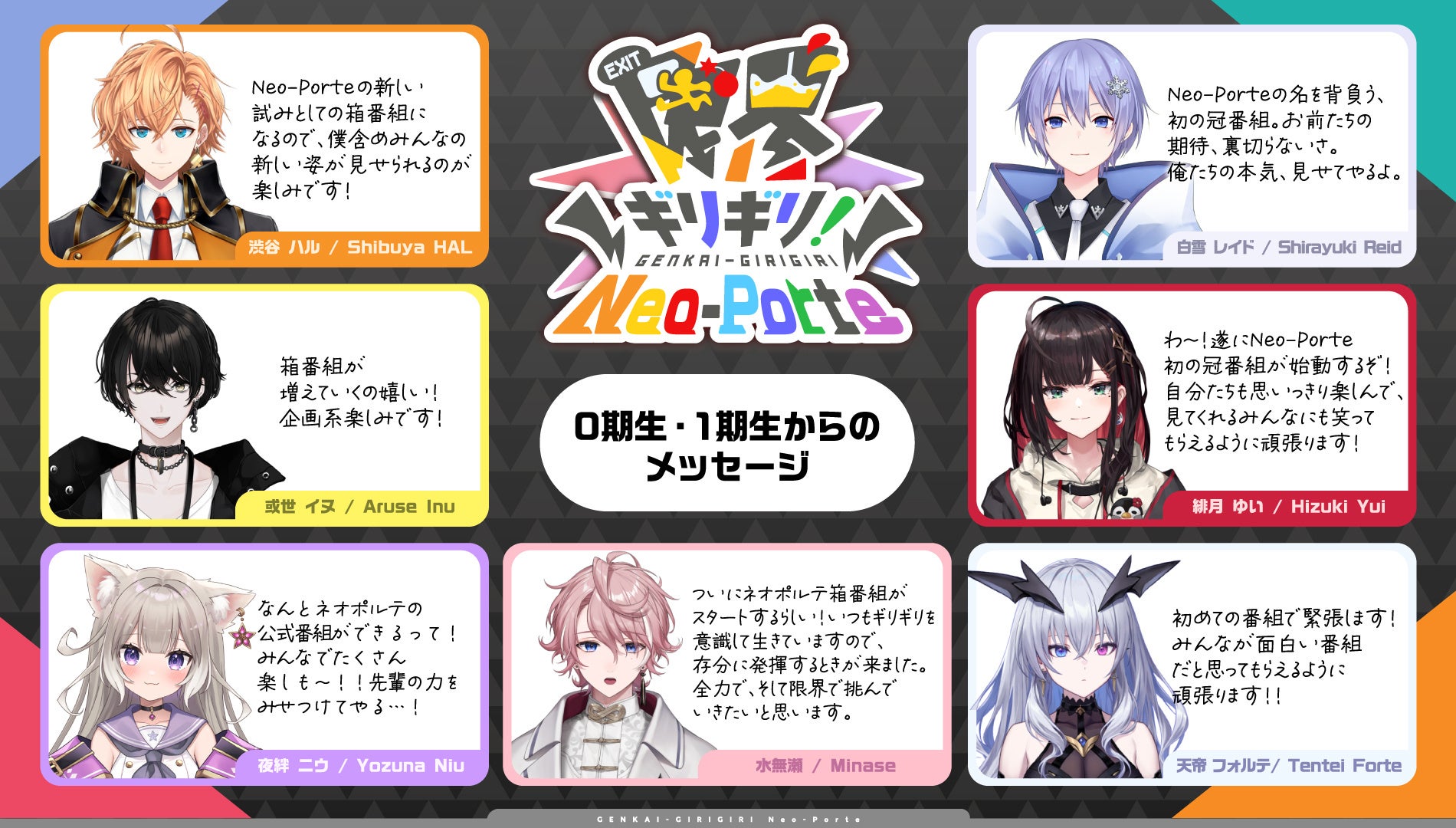 記事画像3: VTuberグループ「Neo-Porte」の0期生・1期生からのメッセージ集