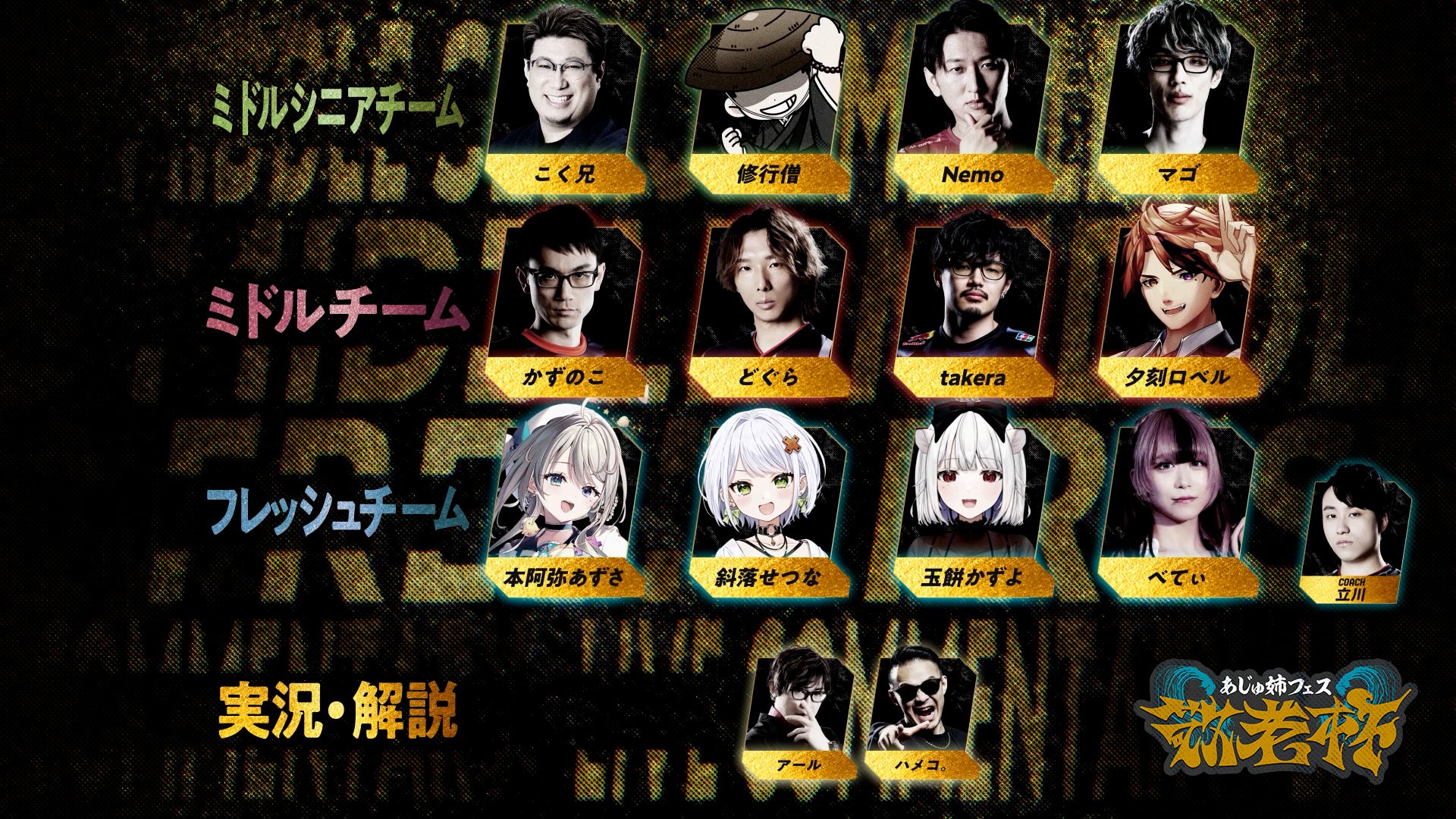 記事画像2: 格闘ゲームイベントの出場者・解説者紹介。