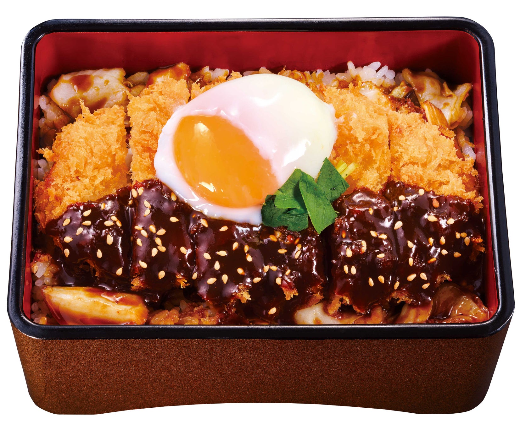 記事画像2: 温泉卵と照り焼きソースがかかったカツ丼