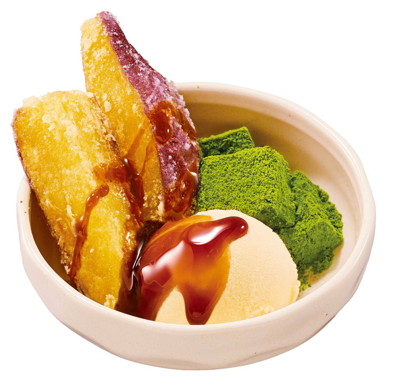 記事画像5: 甘味処のデザート、抹茶とさつまいものコンビネーション