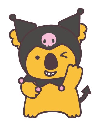 クロミがコアラの着ぐるみでウィンクしているキャラクターイラスト。