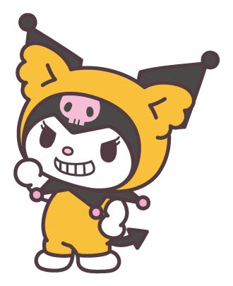 マントを羽織ったクロミが、悪魔のような表情でポーズをとっています。