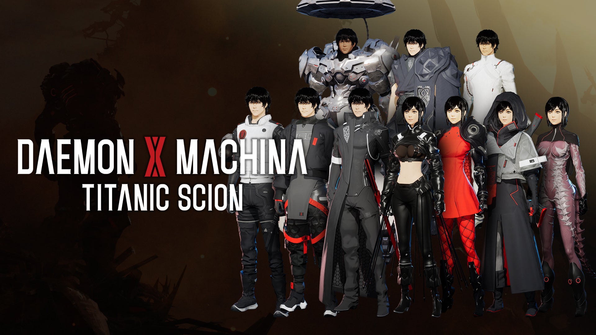 DAEMON X MACHINA: TITANIC SCIONのキャラクター集合画像。