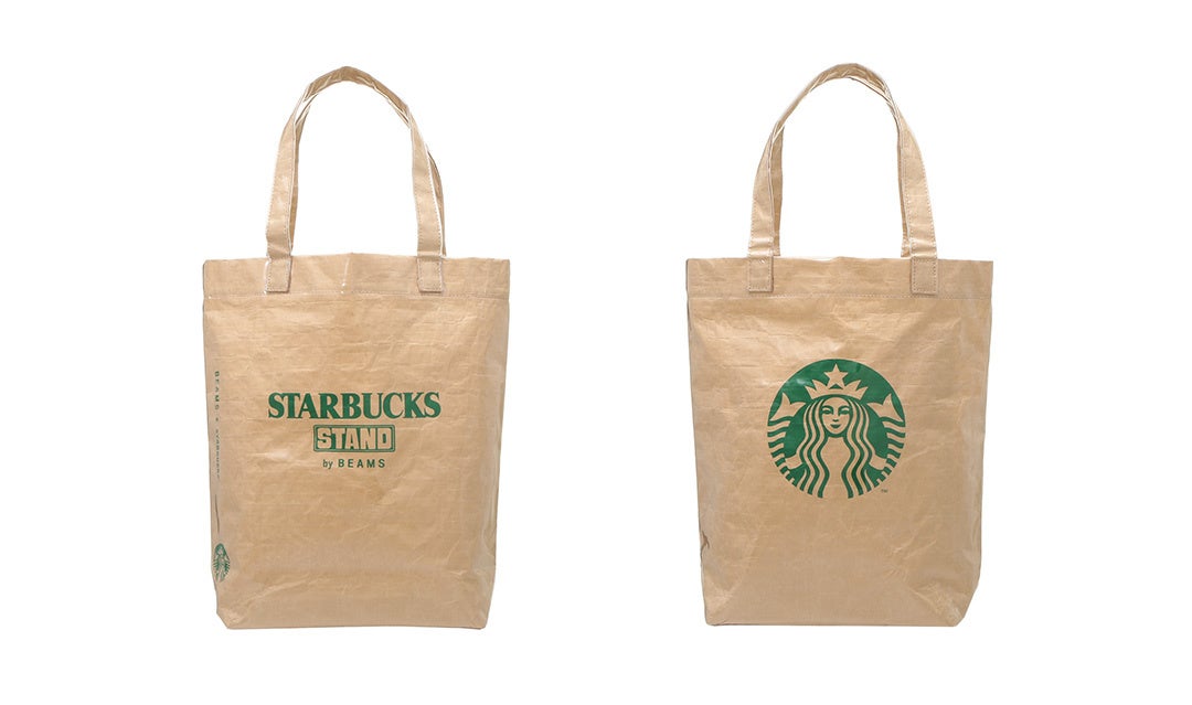 スターバックススタンドとBEAMSのロゴ入りトートバッグ