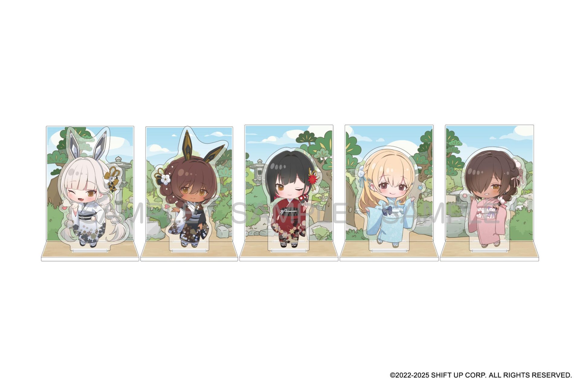 和服を着た5人のちびキャラアクリルスタンド